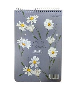 دفتر یادداشت سم با پرفراژ 22×15 سیم از 15 طرح بابونه